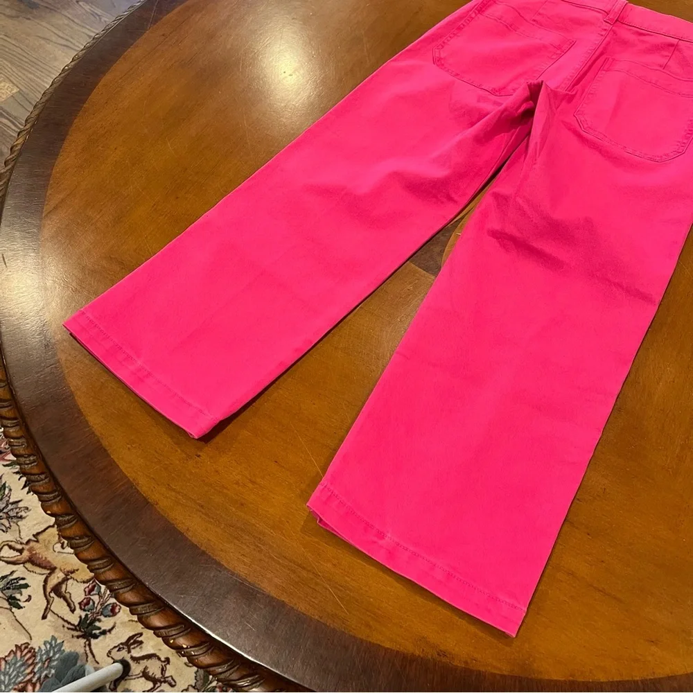 NEW J.Crew Women’s Slim Wide Leg‎ Crop Pant Intense Pink 25P Petite Barbiecore